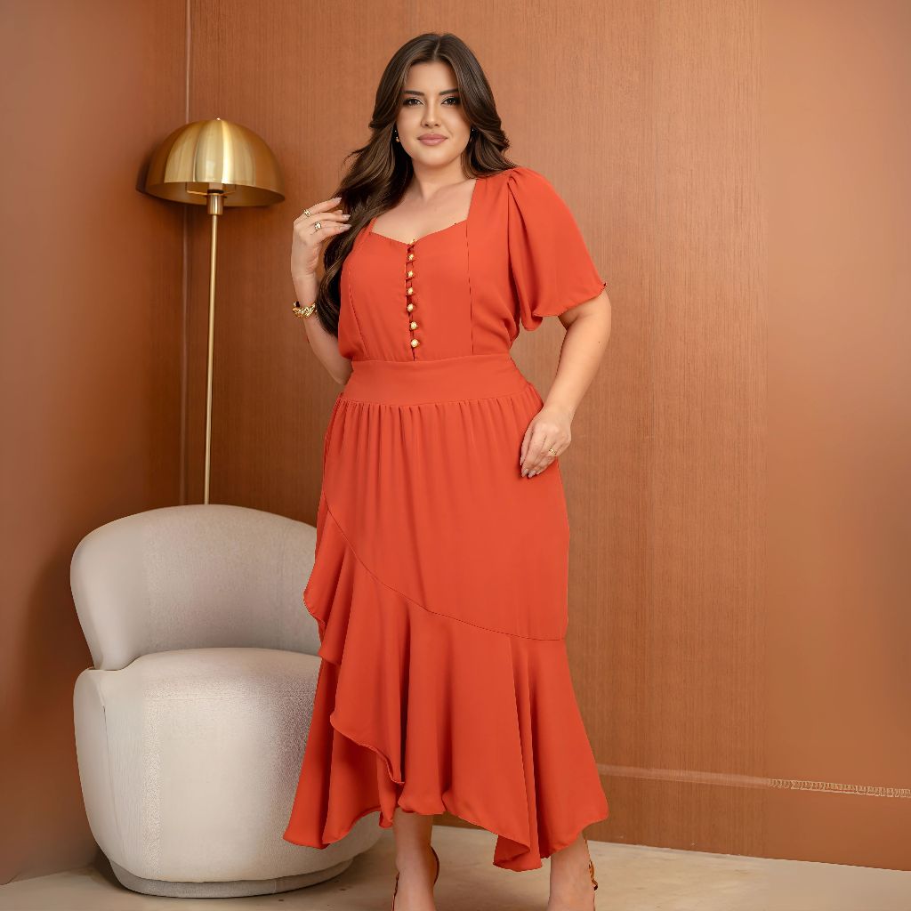 Vestido Feminino Longo Evangélico Luxo Elegante