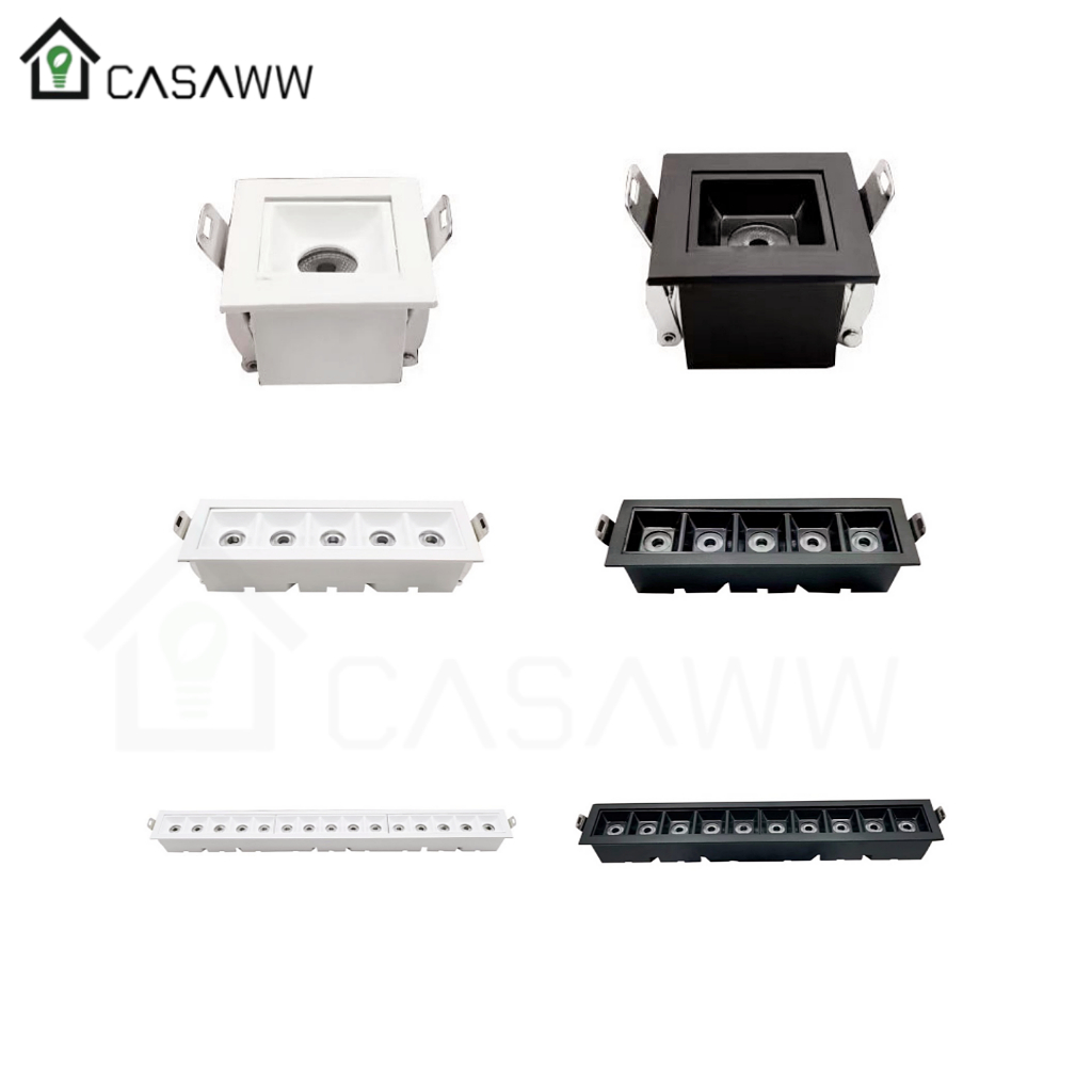 Spot Led Recuado Preto Retangular Spot Linear Modular Led Spot Led Minimalista Slim Alumínio