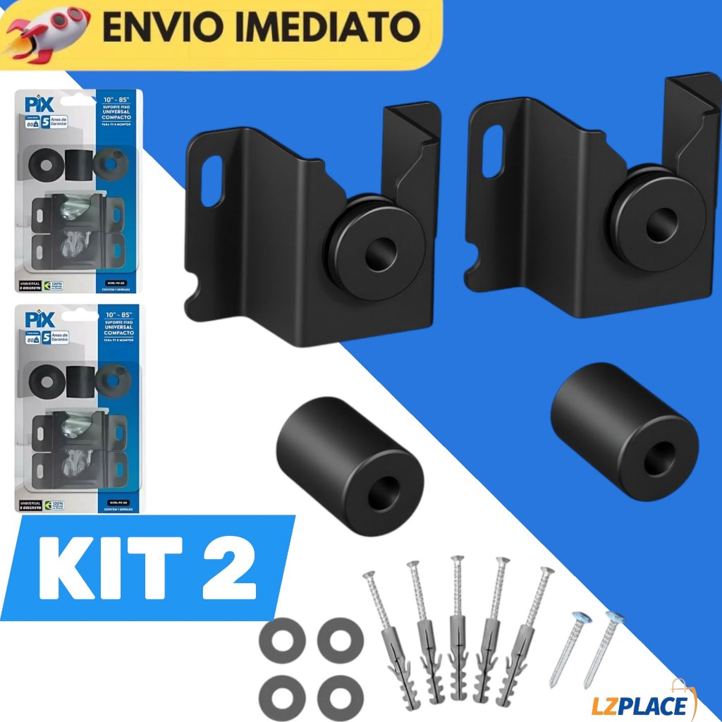 KIT Suporte TV Universal Fixo LED LCD Plasma 10 a 85