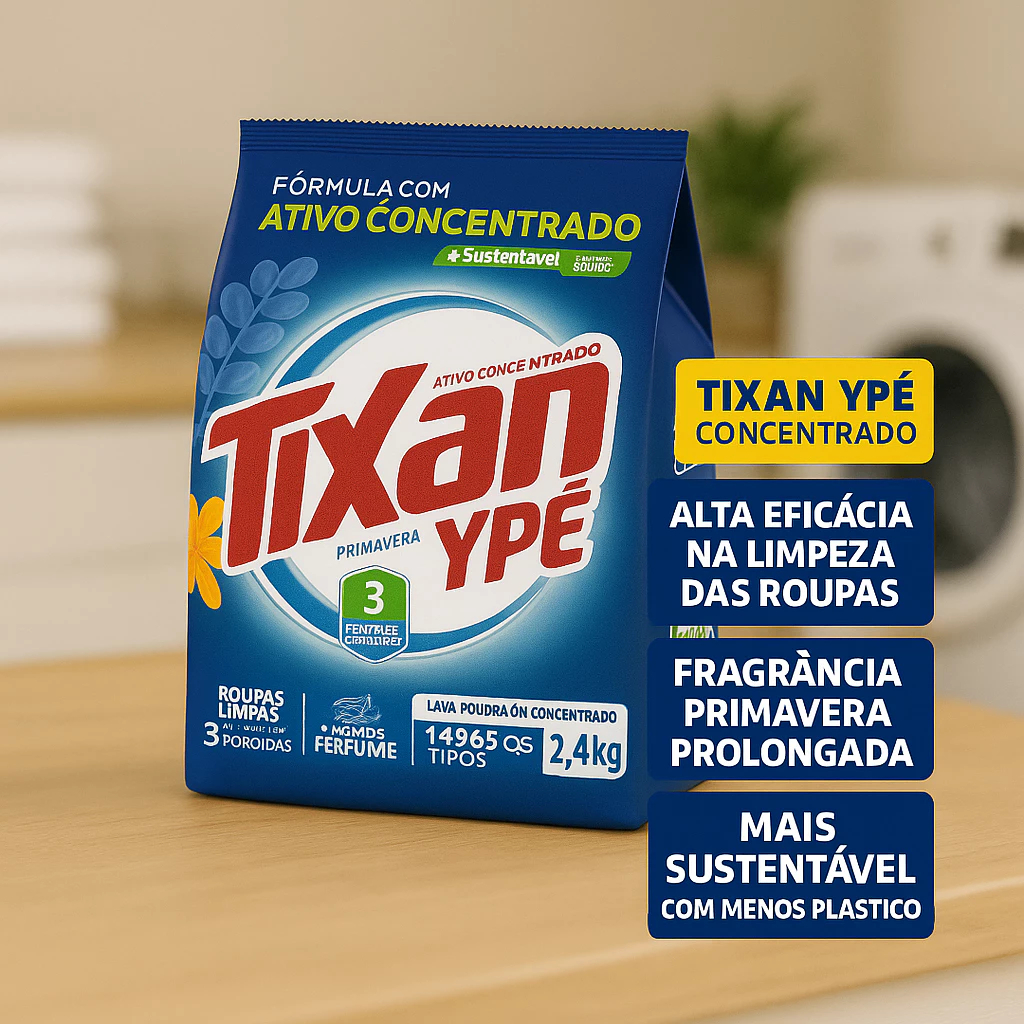 Sabão em Pó Lava Roupas Tixan Ypê 2.4kg Rende até 40 Lavagens