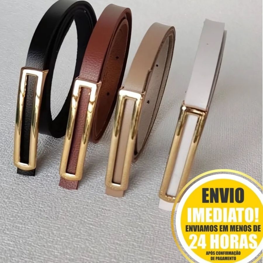 Kit Cinto Fino Feminino Para Vestido, Calça, Short Alfaiataria Tendencia em Oferta na Shopee