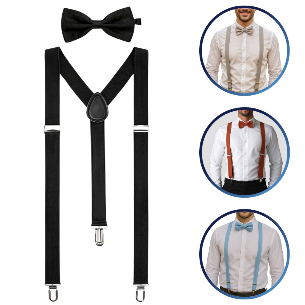 Kit Suspensorio e Gravata Borboleta Adulto Varias Cores em Oferta na Shopee