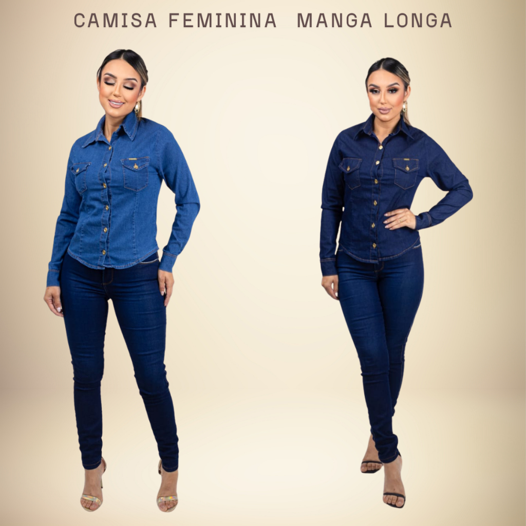 Camisa linda feminina, camisa de manga longa social, blusa feminina.