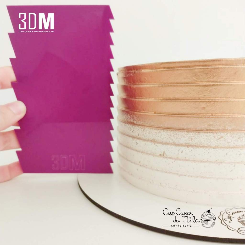 Espátula De Textura Para Confeitaria Modelo 2 - 15cm x 9cm | Espátula Para Bolo Espátula De Acrílico