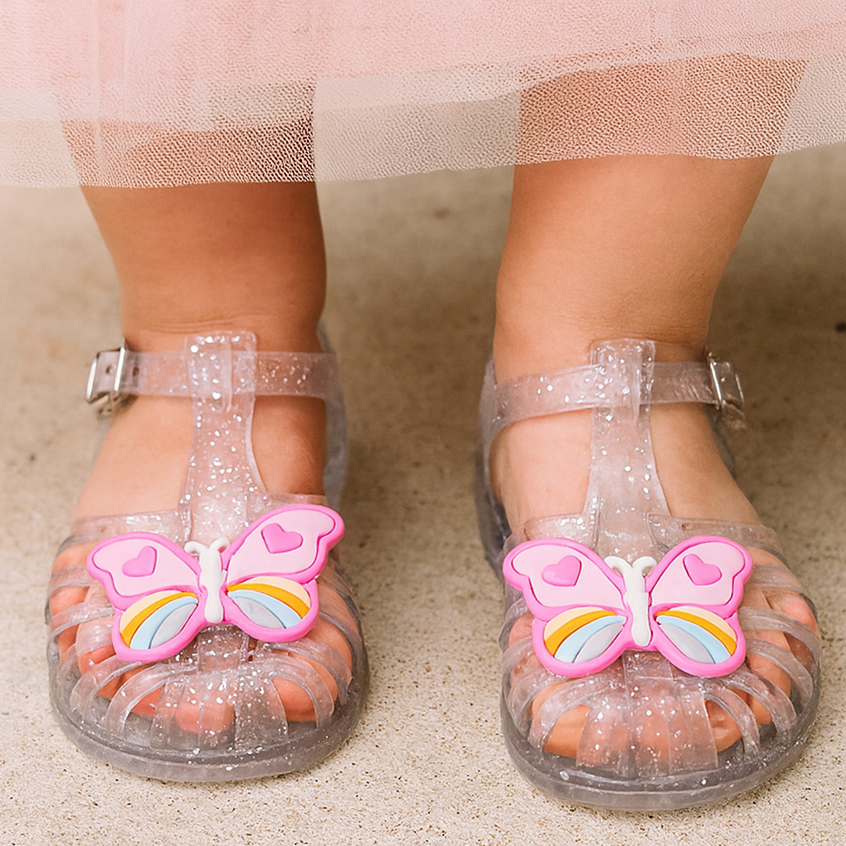 Sandália Infantil Feminina Molinha Macia e Confortável Papete Menina Com Glitter