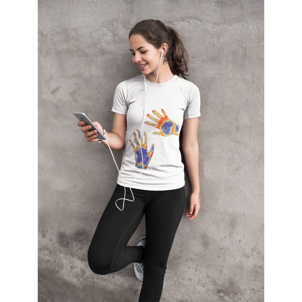 Baby Tee Y2K Feminina- Estampa Duas Mãos, Conforto Elástico e Versátil para Primavera/Verão/Outono, Lavá
