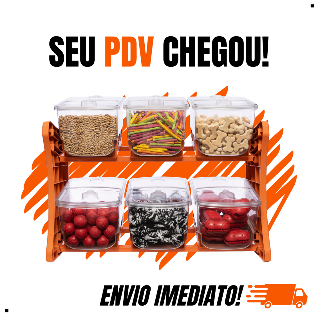 Dispenser Expositor Display Balcão PDV Produto Granel Petshop Baleiro Doce Brinquedo Envio Imediato