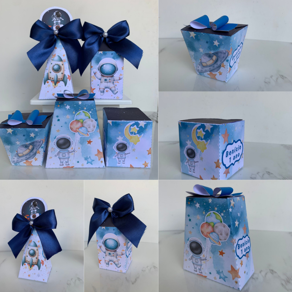 Kit de caixa personalizada ASTRONAUTA - Lembrancinhas -  Caixinhas - Infantil - Aniversário