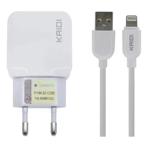 Carregador De Parede Rápido Com Entrada Dupla USB Com Cabo USB P/ 8 X Xr 11 12 13 14 Plus Pro Max Cor Branco em Oferta na Shopee