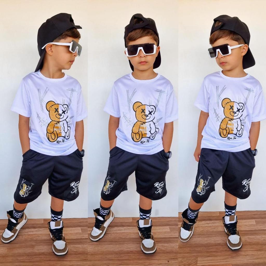 Conjunto Masculino Infantil - Bermuda + Camisa Fresquinha de Verão