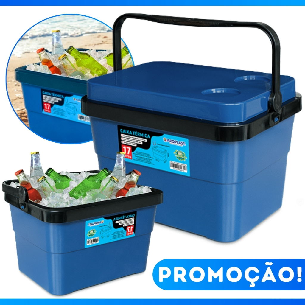 Cooler Caixa Térmica Media 17 Litros Com Alça Praia Camping Pesca - FULL