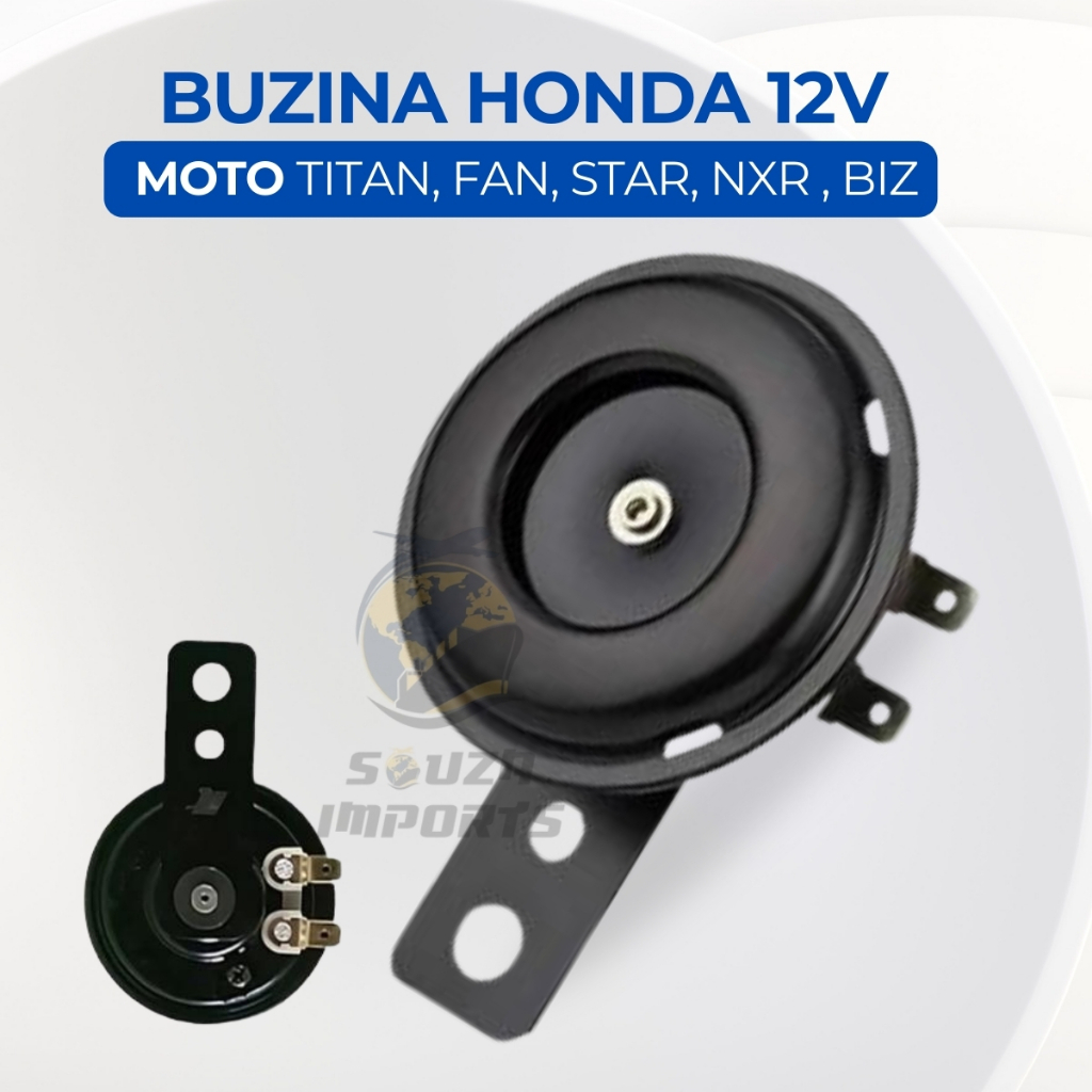 Buzina Moto 12v Som Potente Cg Fan Titan 125 150 160 Biz Pop Sem Adaptações Alta Durabilidade
