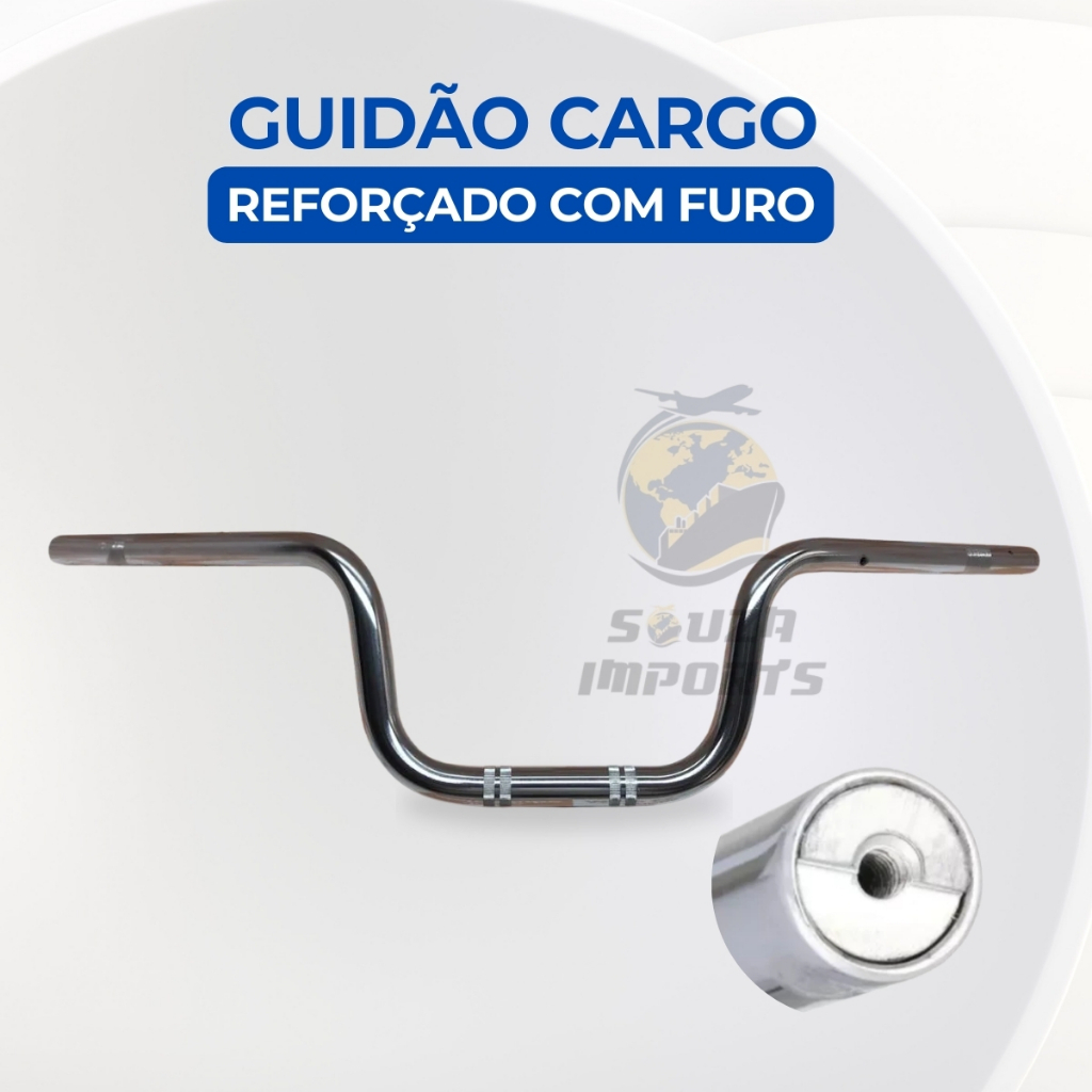Guidão Modelo Cargo Reforçado Fan Titan 150 160 Com Furo Padrão Original em Oferta na Shopee