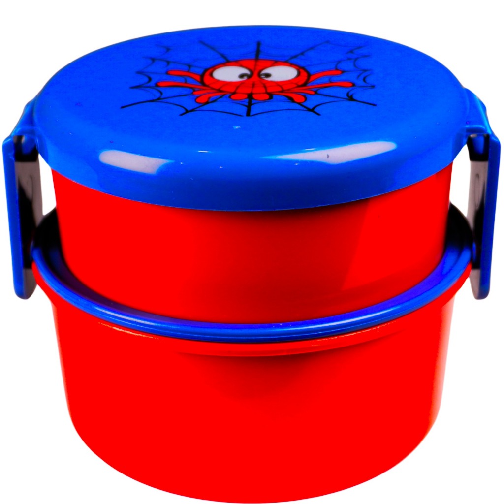 Marmita Infantil Dupla Aranha c/ Garfinho | Livre de BPA | 2 Compartimentos Empilháveis | QUEEN SHOP em Oferta na Shopee