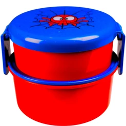 Marmita Infantil Dupla Aranha c/ Garfinho | Livre de BPA | 2 Compartimentos Empilháveis | QUEEN SHOP