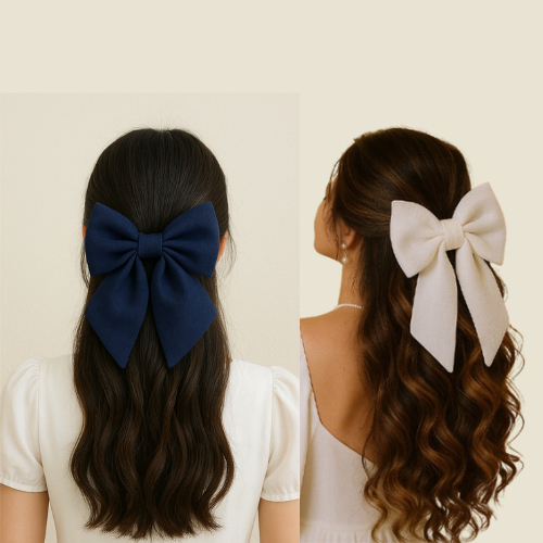 Kit 2 Laços LUXO de Cabelo em Linho – Elegância e Estilo em Oferta na Shopee