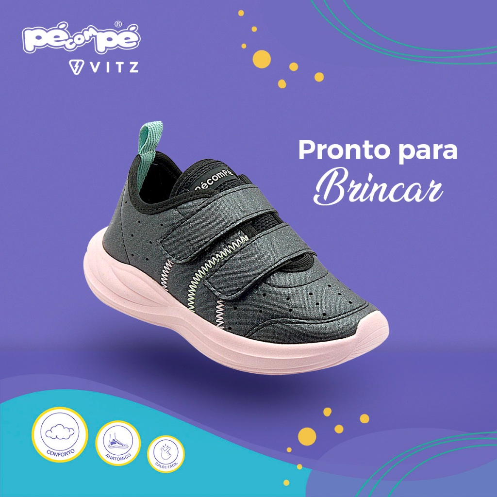 Tênis Infantil Menina Evolution Com Brilho Lançamento em Oferta na Shopee