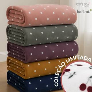 Manta Cobertor Microfibra Casal Queen King Quentinha Antialérgico Poá Habitat em Oferta na Shopee