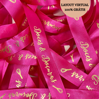 Fita De Cetim 22 mm 100Metros Personalizada com seu logo em Oferta na Shopee