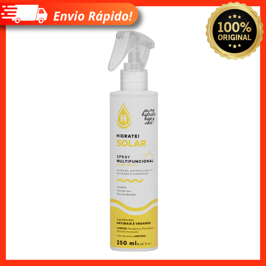Spray Multifuncional Solar Hidratei 250ml - Nutrição, Antifrizz, Brilho, Proteção e Hidratação