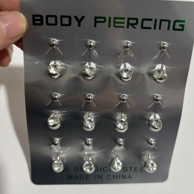 Kit 4/8/12 Unidades Piercing Umbigo Ponto de Luz Redondo Pedra em Oferta na Shopee