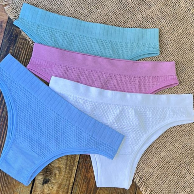 Kit 3 Calcinha Poliamida Texturizada Tanga Importada Conforto Lingerie Moda Feminina em Oferta na Shopee