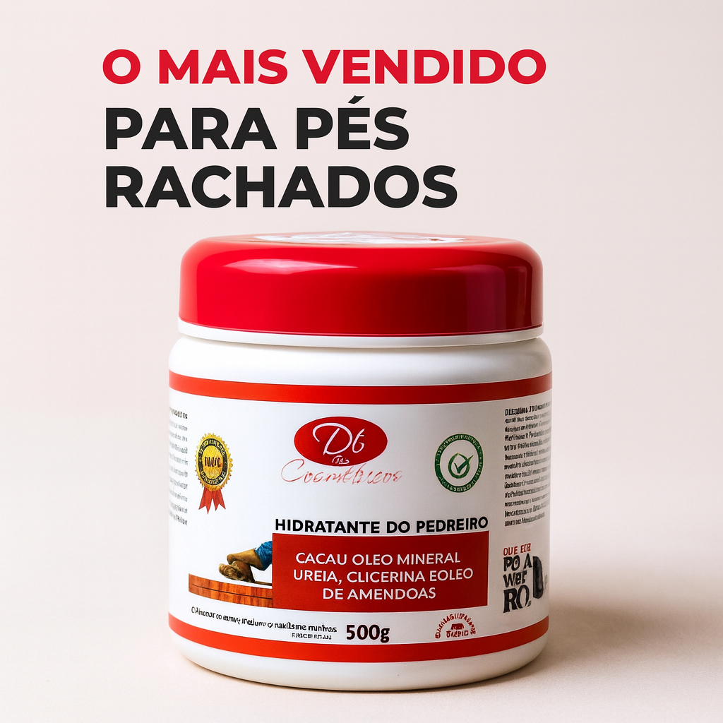 Creme Hidratante do Pedreiro 500g com Ureia para Pés Rachados e Pele Ressecada O MAIS VENDIDO