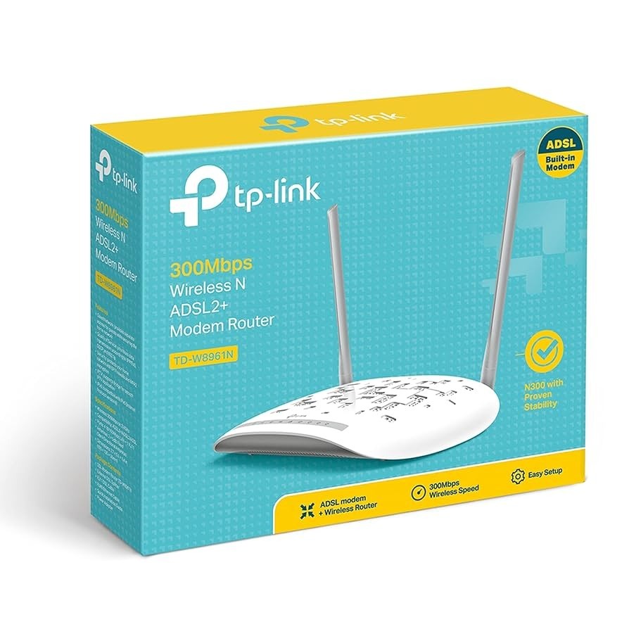 Modem Roteador Wireless N ADSL2+ de 300Mbps TD-W8961N V4.0 Novo Caixa