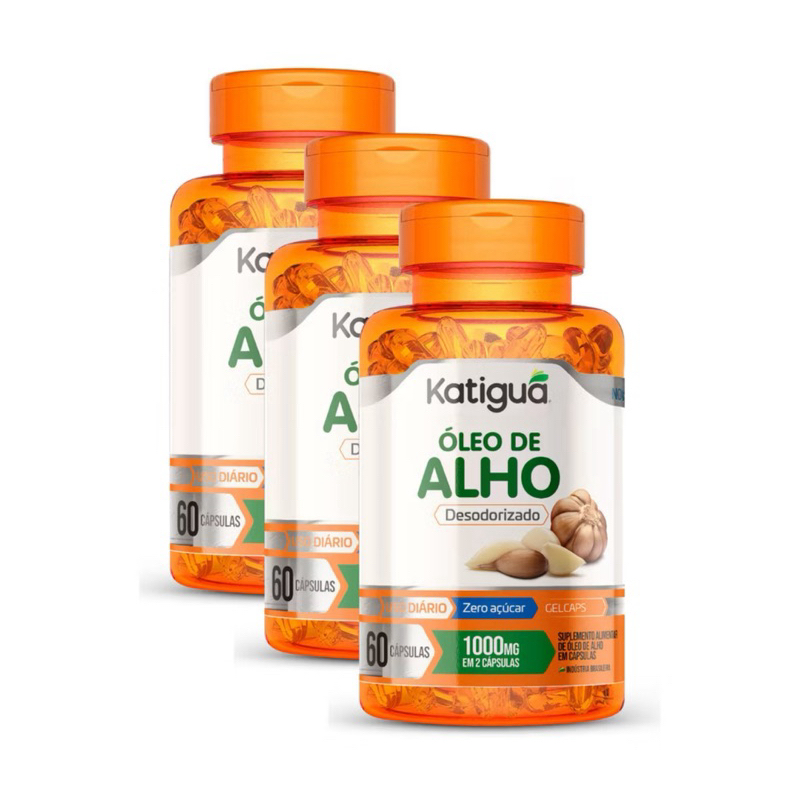 kit 3x Óleo de Alho 500mg 60 cápsulas Katiguá