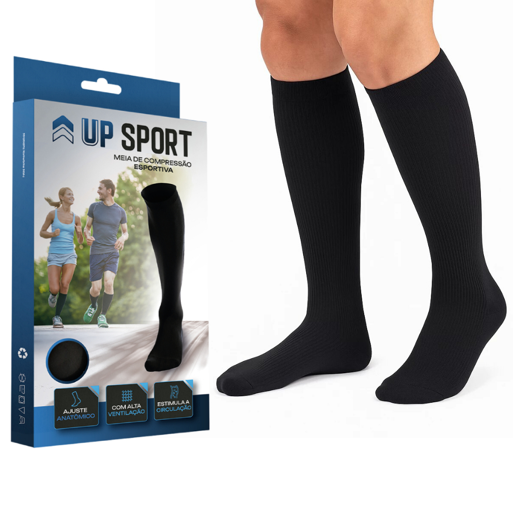 Meia Compressão Esportiva Corrida Cross Fitness Academia Alta Elasticidade Caminhada Up Sport 3/4 em Oferta na Shopee