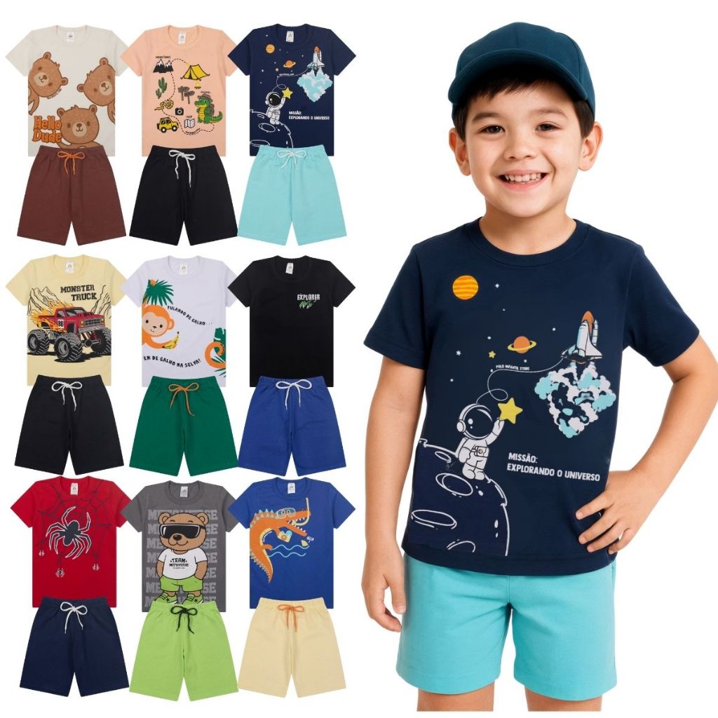 Kit Infantil 6, 10 ou 20 Peças De Roupas Menino Infantil Roupas Sortidas Para Meninos Infantil Masculino Roupa de Calor em Oferta na Shopee