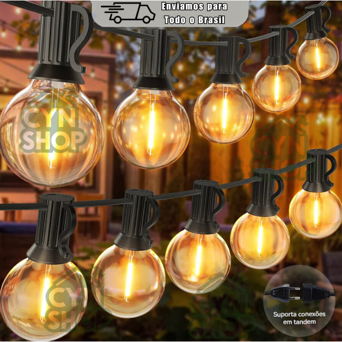 Conjunto de Cordão de Luz  10/28/45 Lampadas G40 - Lumine Seus Momentos Especiais com Charme e Magia em Oferta na Shopee