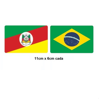 Adesivo Bandeira Brasil E Rio Grande Do Sul 2 Unidades11cm x 6cm em Oferta na Shopee