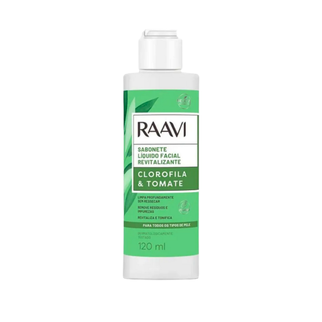 Água Tonificante Facial Reequilibrante Clorofila e Tomate 200ml- Raavi