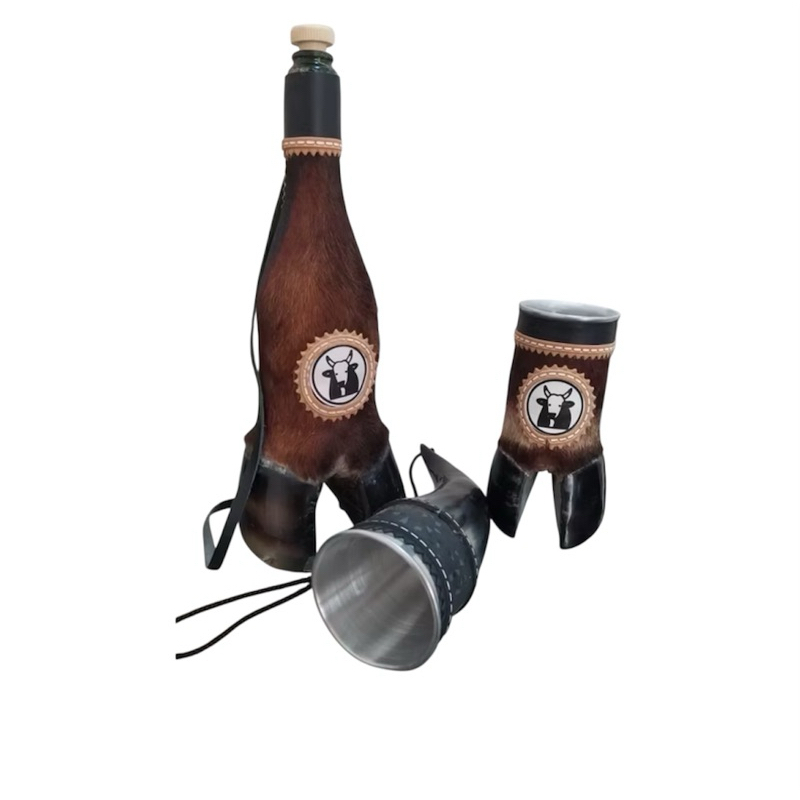 Garrafa Pé De Boi ,1 Copo Pe De Boi Guampa Kit Luxo