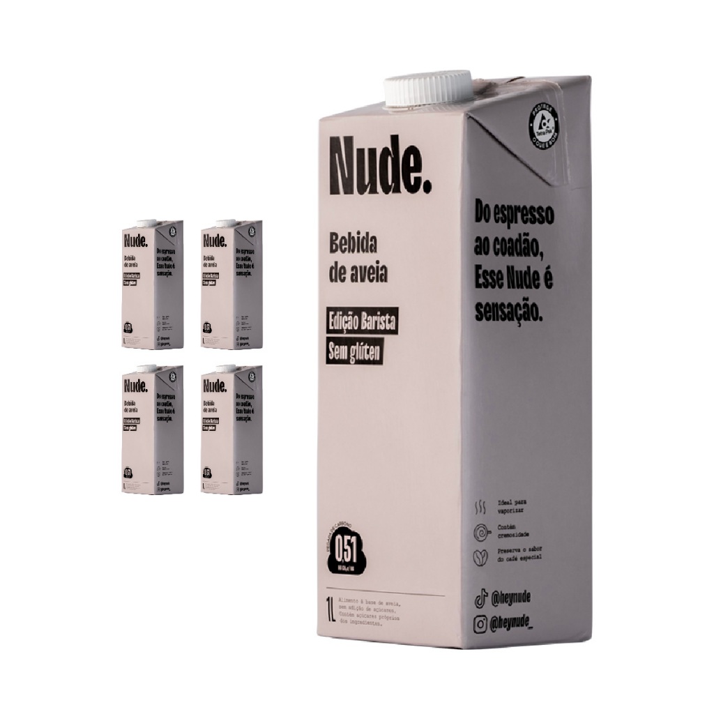 Nude Leite de Aveia Barista 1L - Pack 4x em Oferta na Shopee