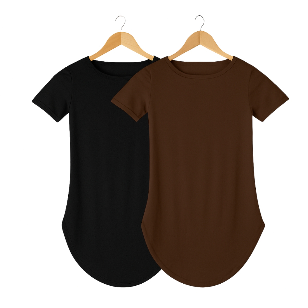 Kit 2 Blusinha Blusa Feminina Academia Basica Lisa Roupa Feminina Long Line