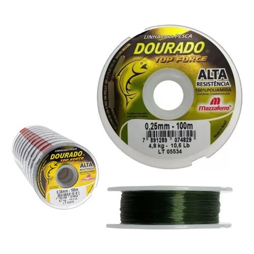 Linha Araty Dourado Top Force Verde Oliva 0,40mm - 100m