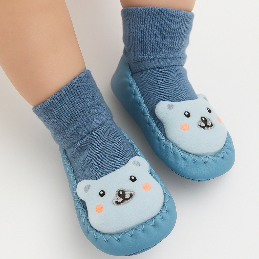 Meia Sapatinho Chocalho com Sola Antiderrapante Bebê Menino Recém Nascidos em Oferta na Shopee