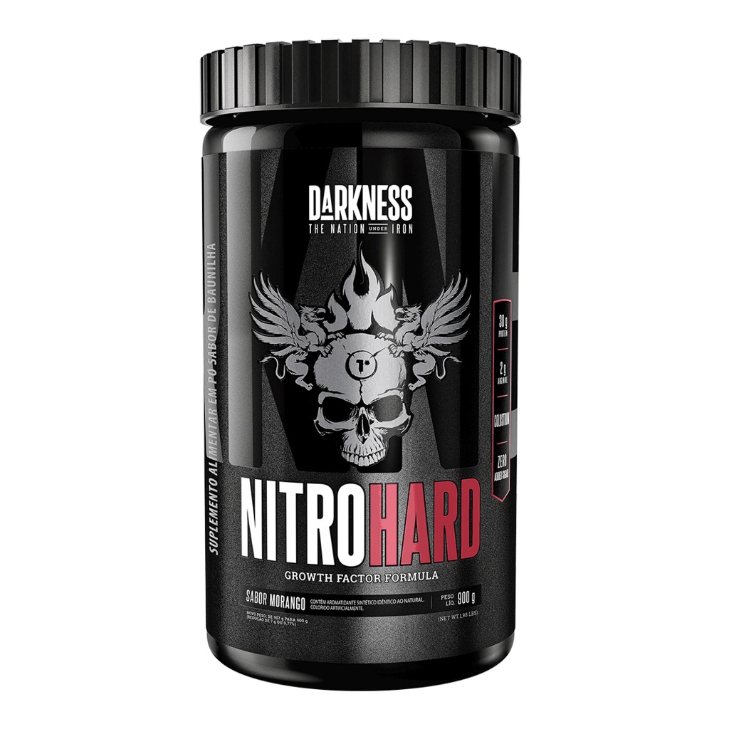 Nitrohard 900g Darkness - Suplemento Pós-Treino com Proteína e Colostro Bovino em Oferta na Shopee