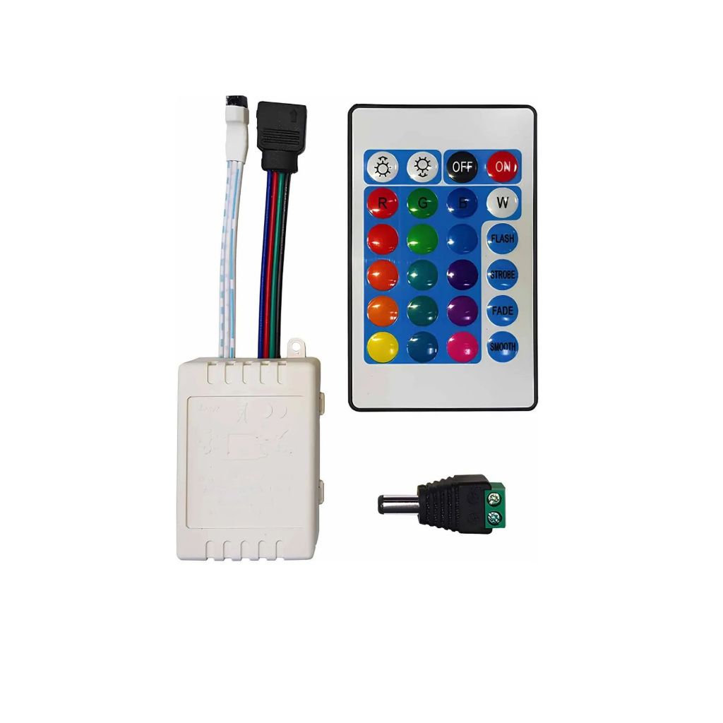 CONTROLADOR + CONTROLE PARA FITA LED 2835 RGB 12V