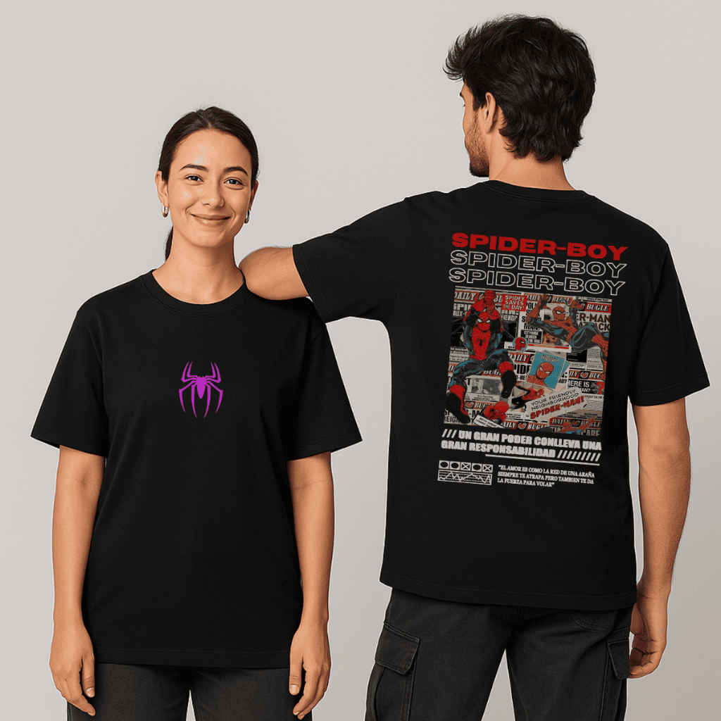 Kit Conjunto Camisetas para Casal Modelo: "Spider Boy e Spider Girl" - Promoção Especial / Novidade Inédita Especial