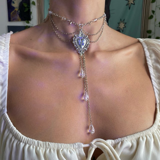 Colar de Aço Inoxidável retrô antigo vintage Pérola Acessório alternativa Pingente Coração Gargantilha Necklace Cruz y2k