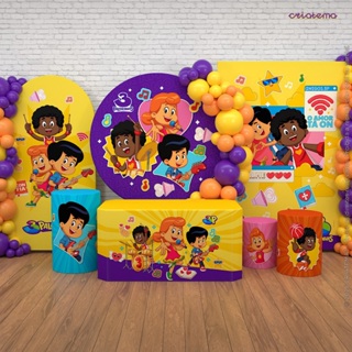 Decoração Festa 3 Palavrinhas: Painel 3 Palavrinhas e Capas Veste Fácil Em Tecido Sublimado em Oferta na Shopee