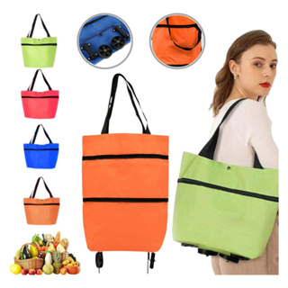 Carrinho de Feira Sacola Impermeável Extensível de Compras Feira Mercado com Rodinhas Dobrável em Oferta na Shopee