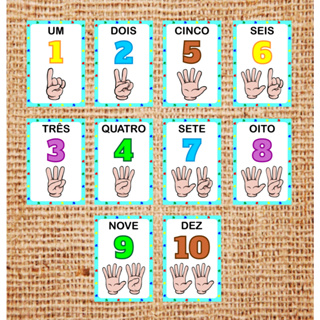 Jogo Educativo Plastificado Contando com os Dedos em Oferta na Shopee