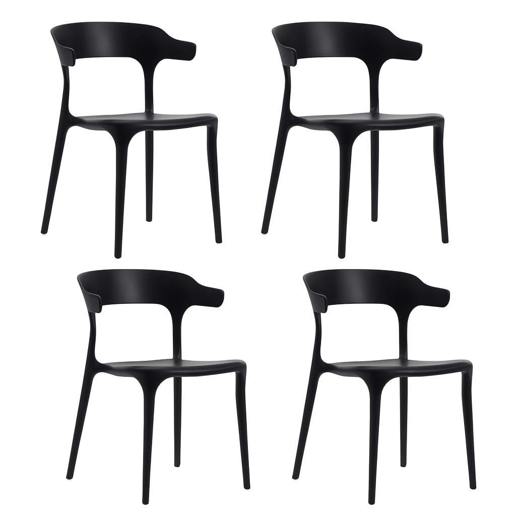 Cadeiras Cozinha Sala de Estar Jantar Gruvyer Modelo Chifre Preta em Oferta na Shopee