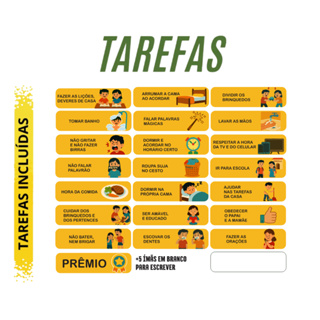 27 Tags Magnéticas para Quadro de Atividades Diárias - Organização e Incentivo Infantil em Oferta na Shopee