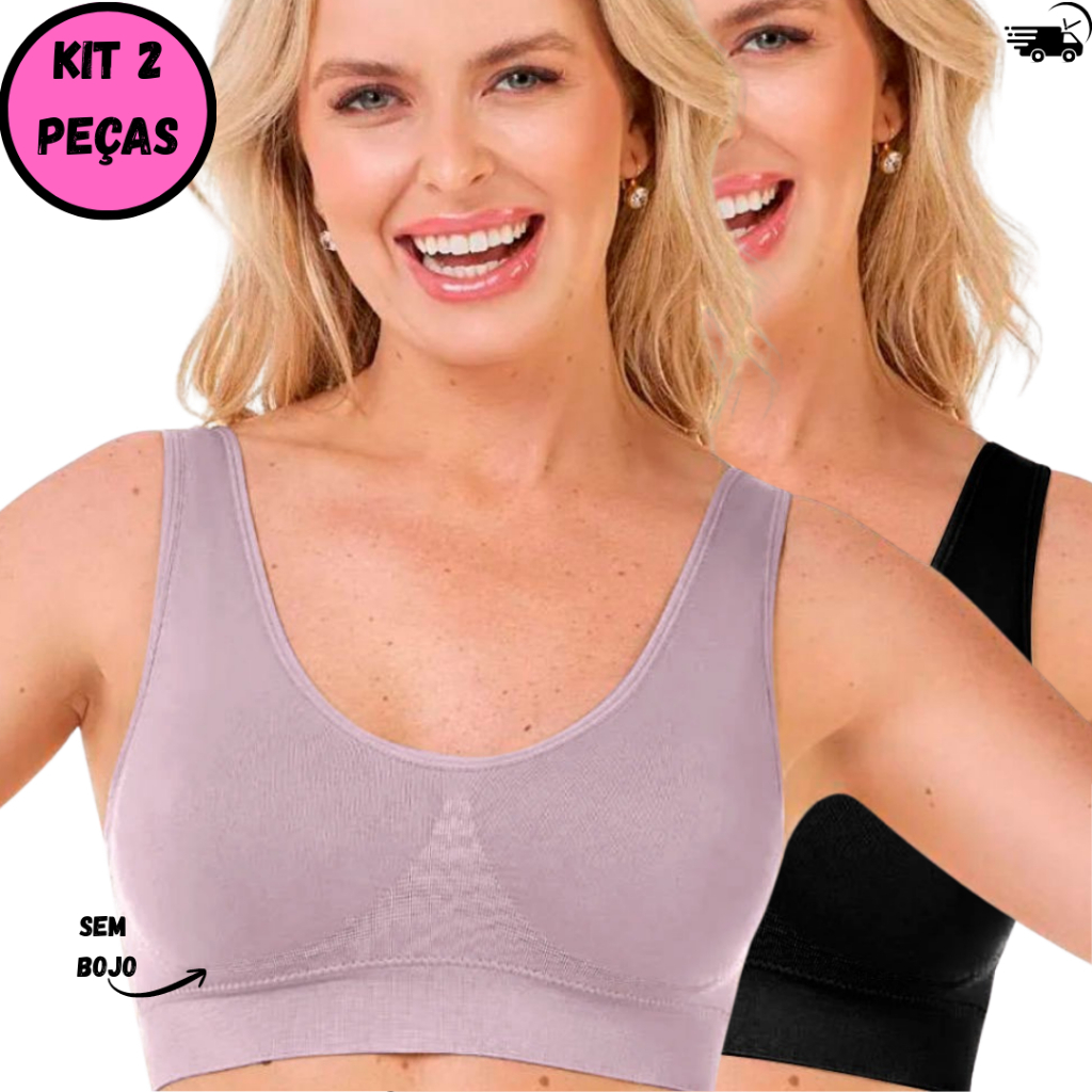 Kit 2 Top Feminino SEM BOJO Sem Costura Alça Larga Regata e Tecido Macio e Confortável