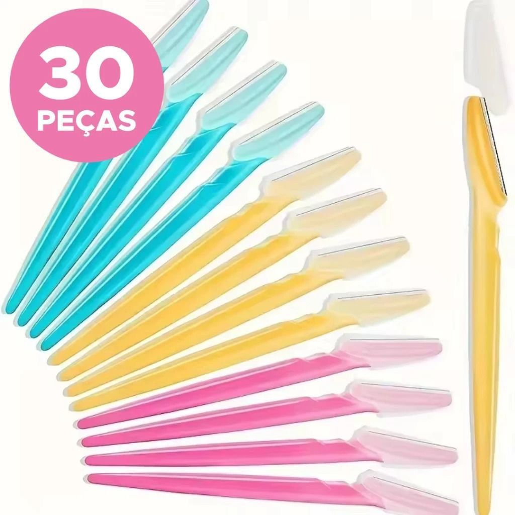 Kit 30 Navalhas Laminas Para Sobrancelha e Rosto Mulher em Oferta na Shopee